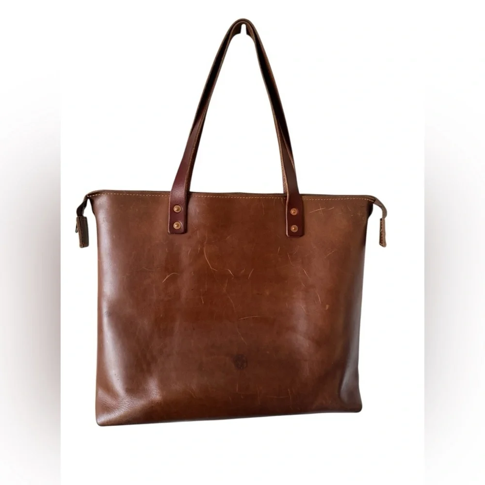 Lifetime Leather Tote Bag Oxford Natural- brown